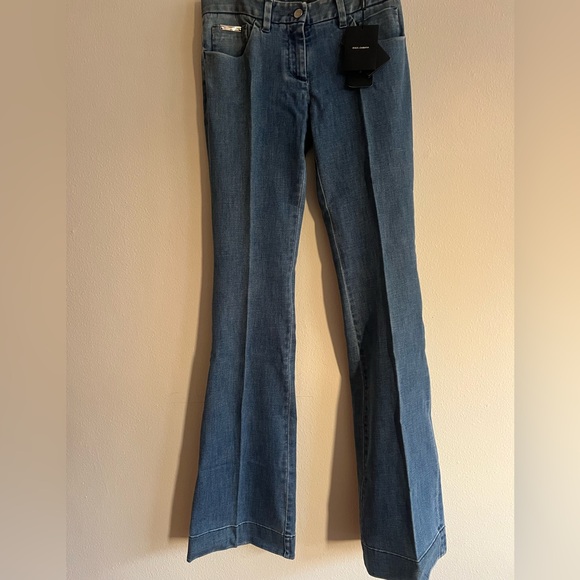 Vintage New Dolce & Gabbana Light Blue Flare Jeans Italy Size 40 Authentic - Picture 13 of 14